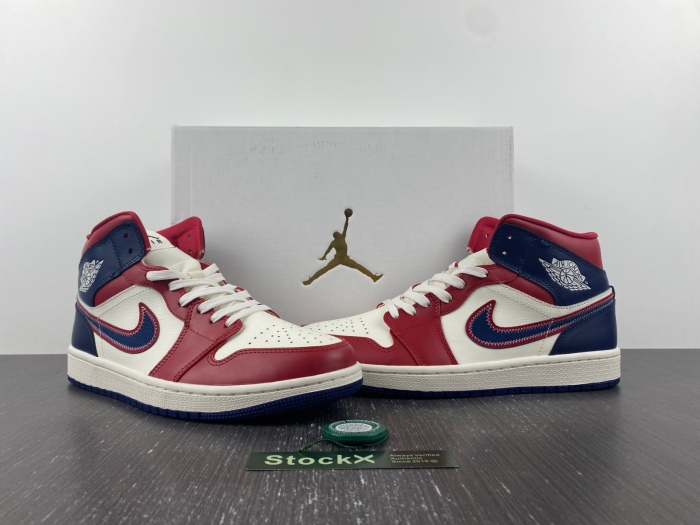 Air Jordan 1 Mid red white navy DZ5485-410