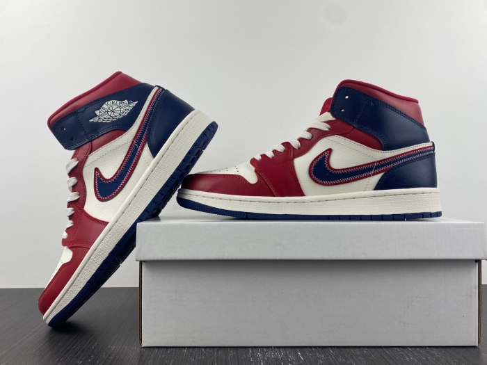 Air Jordan 1 Mid red white navy DZ5485-410