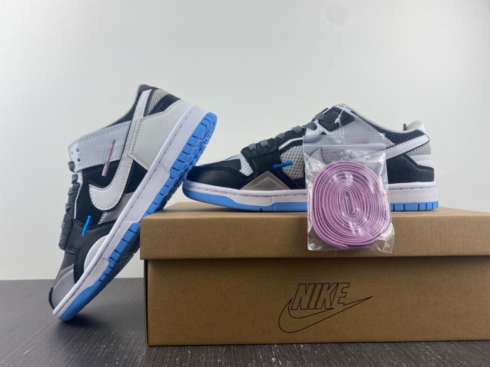 Dunk Low Scrap Black Neutral Grey University Blue White  DN5381-001