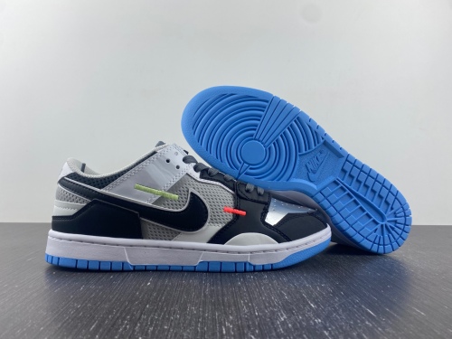Dunk Low Scrap Black Neutral Grey University Blue White  DN5381-001