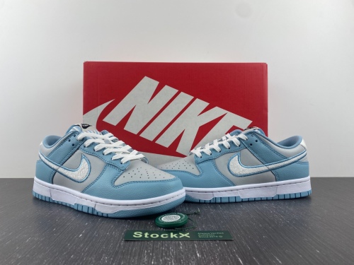 Dunk Low Retro Fleece Swoosh Worn Blue  FB1871-011