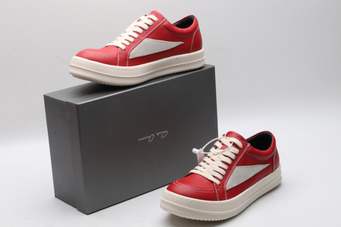 Men Women R*ick O*wens LOW Leather Top Sneaker KK221230-5