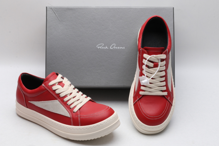 Men Women R*ick O*wens LOW Leather Top Sneaker KK221230-5
