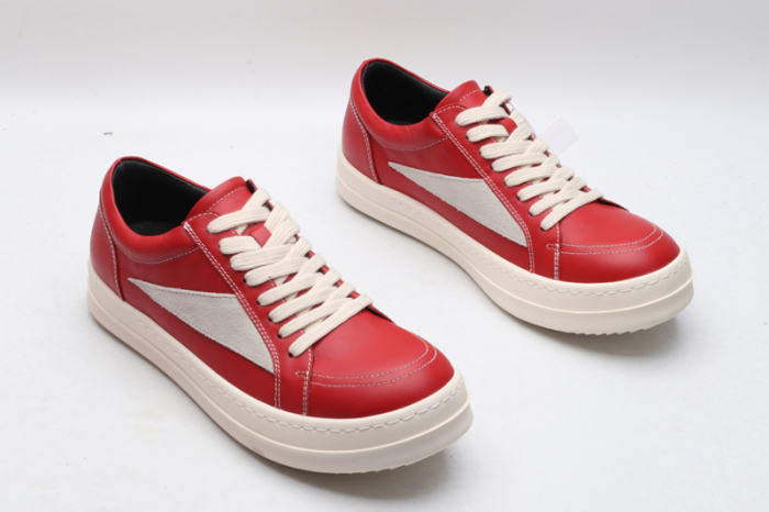 Men Women R*ick O*wens LOW Leather Top Sneaker KK221230-5