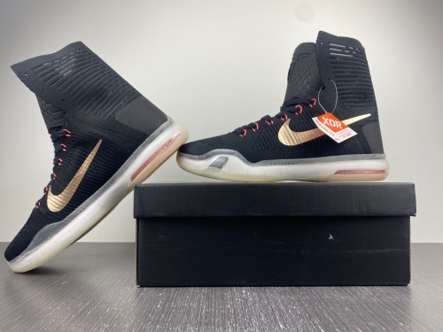 Kobe 10 Elite Rose Gold Black White Hot Lava Metal Red Bronze 718763-091