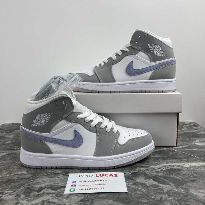 Air Jordan 1 Mid Wolf Grey Aluminum BQ6472-105