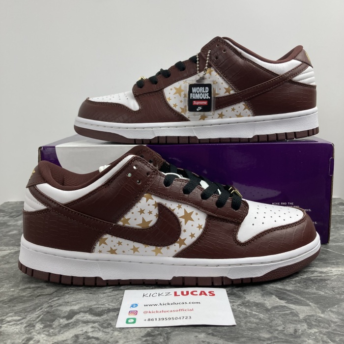 SB Dunk Low Supreme Stars Barkroot Brown  DH3228-103