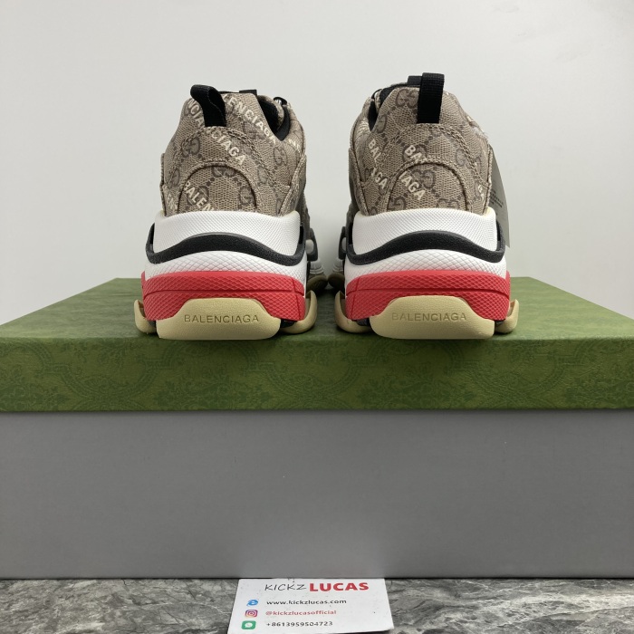 G*ucci x B*alenciaga The Hacker Project Triple S Beige  681066ULZ10 9795