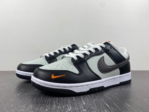 Dunk Low Grey Black Orange Mini Swoosh FN7808-001