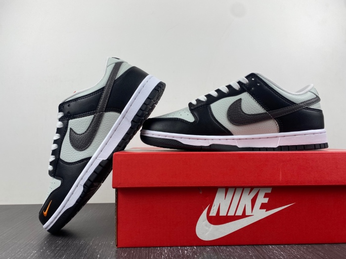 Dunk Low Grey Black Orange Mini Swoosh FN7808-001