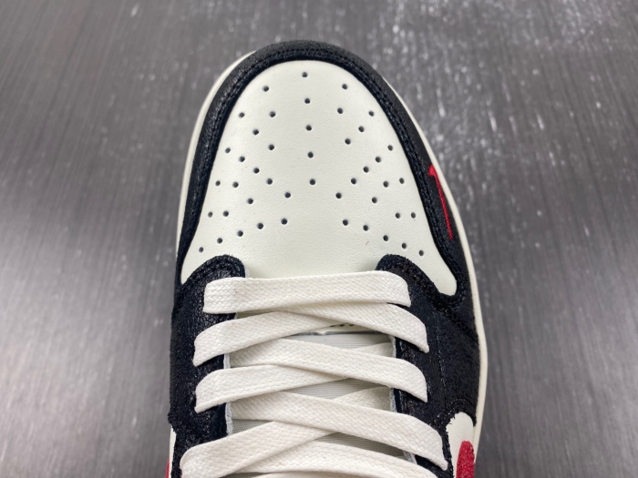 Air Jordan 1 Low Black Red Mini Swoosh DM7866-996
