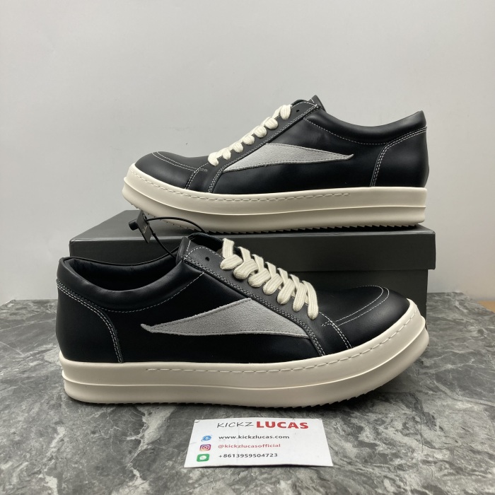 Men Women R*ick O*wens LOW Leather Top Sneaker KK221230-8