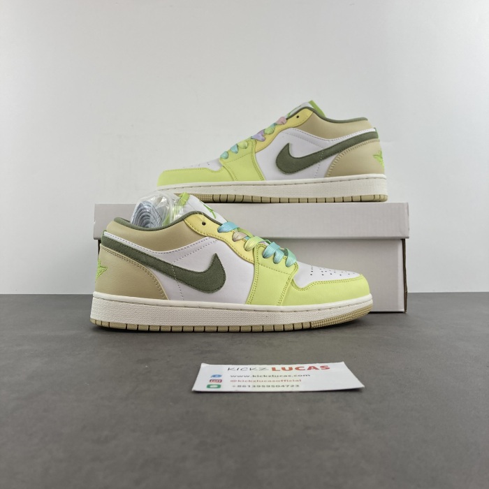 Air Jordan 1 Low Sail White Oil Green  FD9906-131