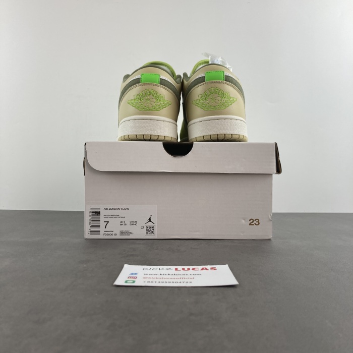 Air Jordan 1 Low Sail White Oil Green  FD9906-131