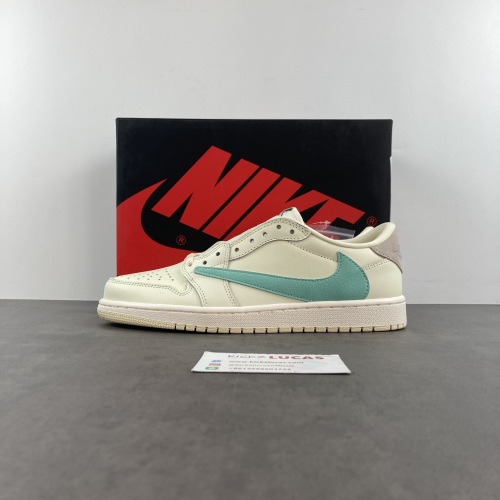 Travis Scott x Air Jordan 1 Tiffany Low Cream White
