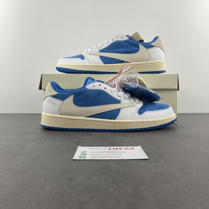 Air Jordan 1 Low Travis Scott White Blue CQ4277-212