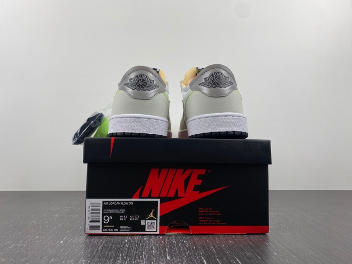 Air Jordan 1 Retro Low White Ghost Green Black  DM7837-103