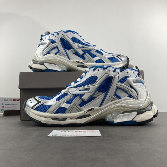 Men Women B*lenciaga Runner Blue Grey MK220927-1