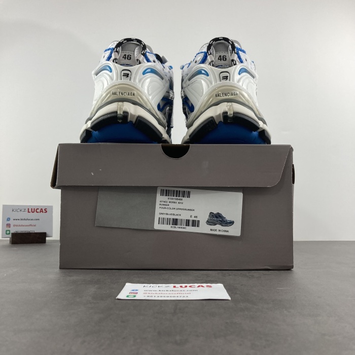 Men Women B*lenciaga Runner Blue Grey MK220927-1