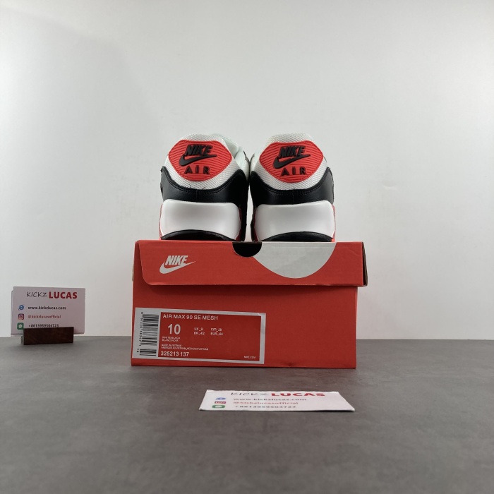Air Max 90 White Black-Dust-Solar Red  325213-137