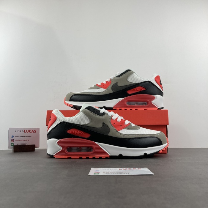 Air Max 90 White Black-Dust-Solar Red  325213-137