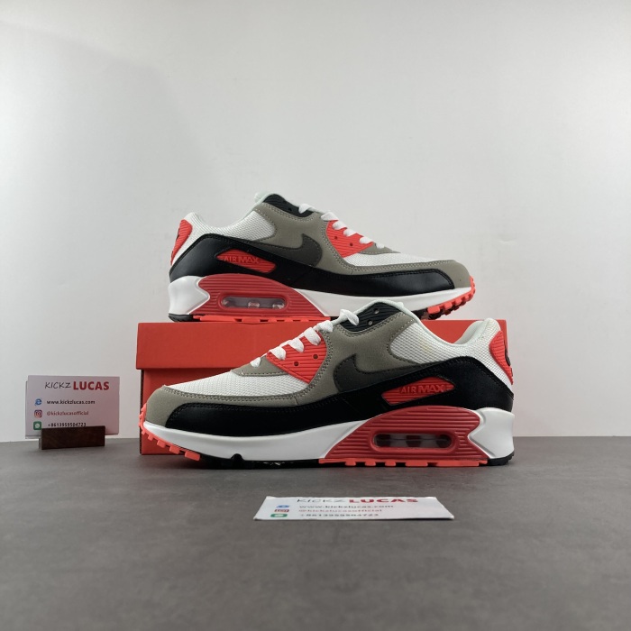 Air Max 90 White Black-Dust-Solar Red  325213-137