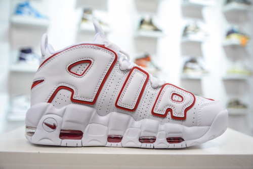 Air More Uptempo White Varsity Red Outline 921948-102