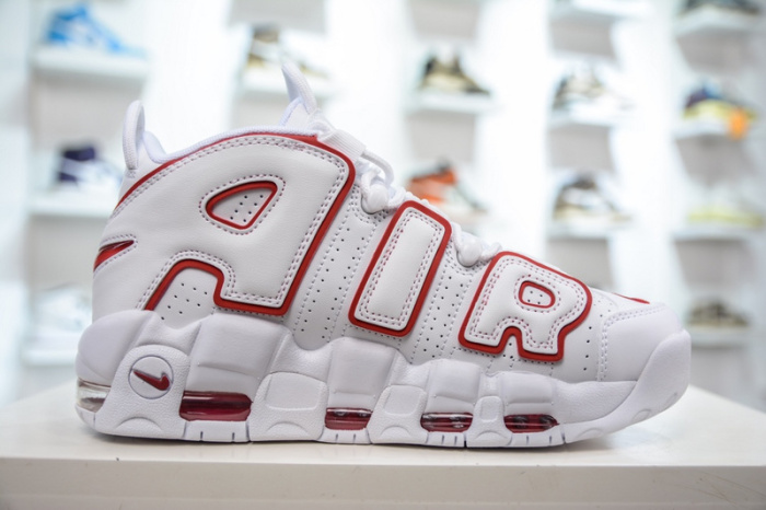 Air More Uptempo White Varsity Red Outline 921948-102