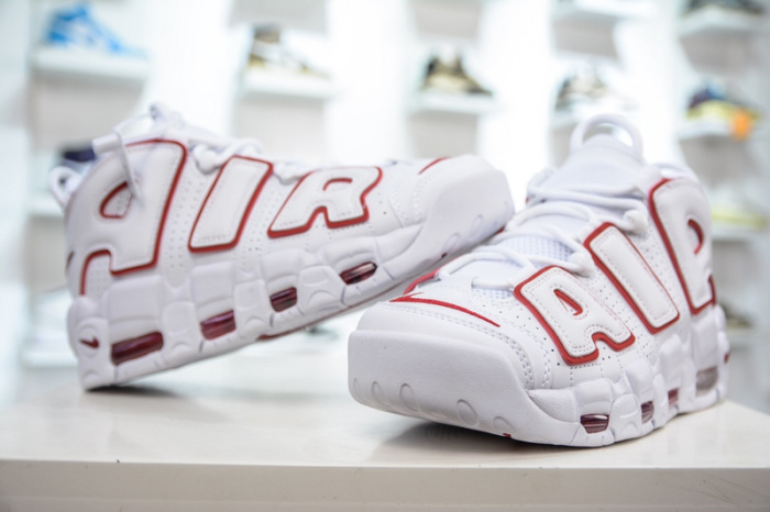 Air More Uptempo White Varsity Red Outline 921948-102
