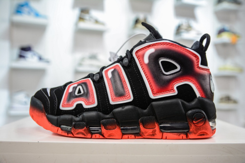 Air More Uptempo Black White Laser Crimson CJ6129-001