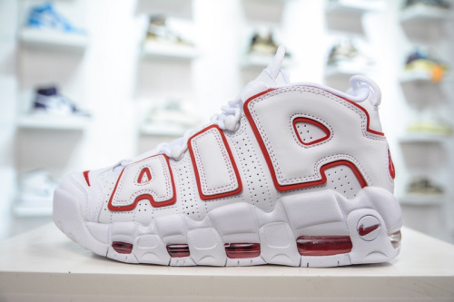 Air More Uptempo White Varsity Red Outline 921948-102
