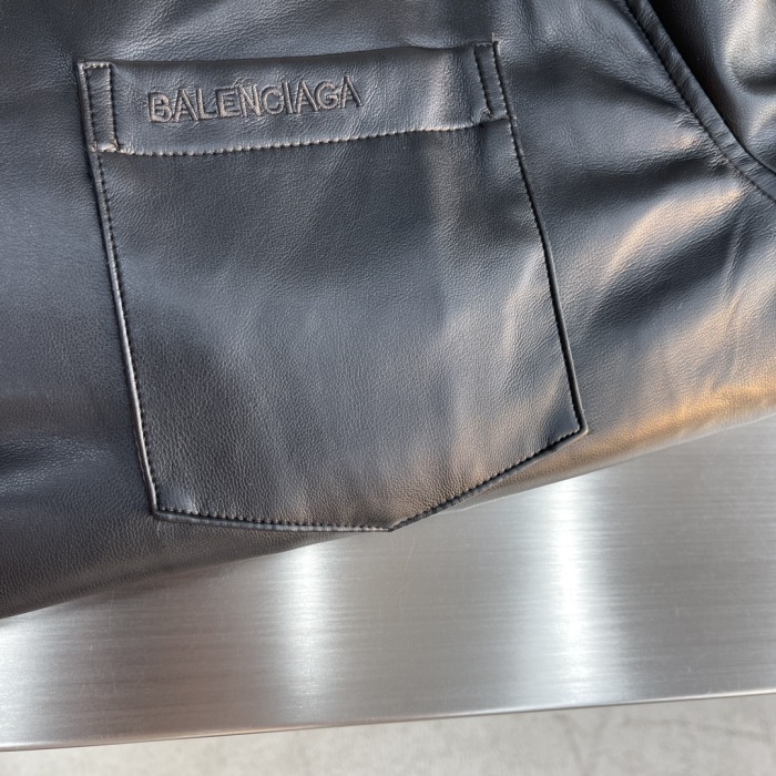 B*alenciaga Leather Jacket Top Quality D17 20231107-46