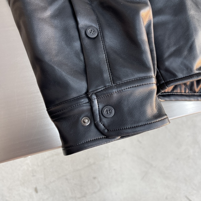 B*alenciaga Leather Jacket Top Quality D17 20231107-46