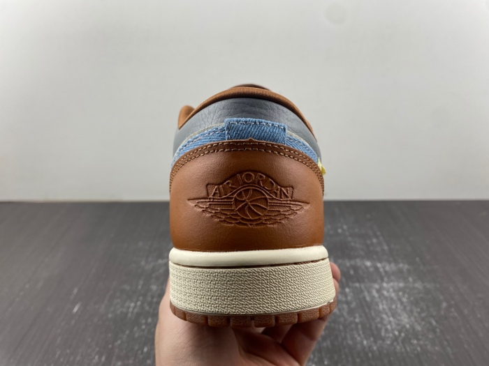 Air Jordan 1 Low SE Phantom Repaired Denim Swoosh FZ5042-041