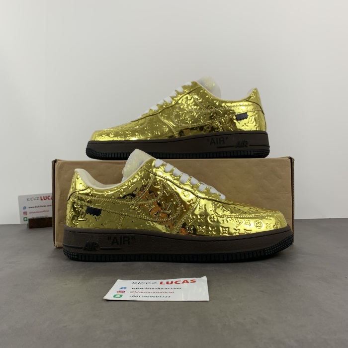L*V x Air Force 1 Low By Virgil Abloh Metallic Gold