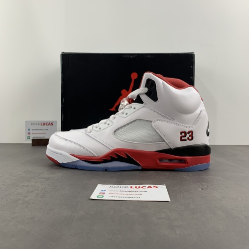 Air Jordan 5 Retro Fire Red Black Tongue  136027-120