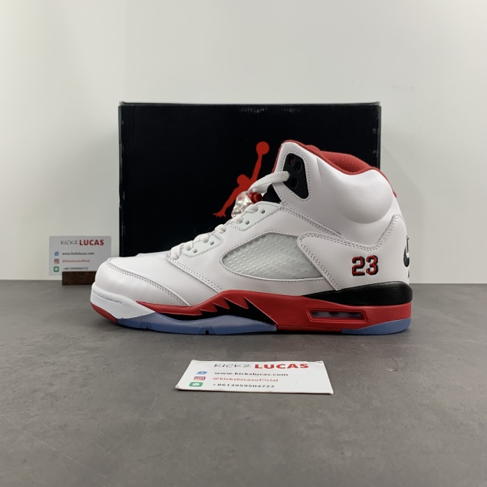 Air Jordan 5 Retro Fire Red Black Tongue  136027-120