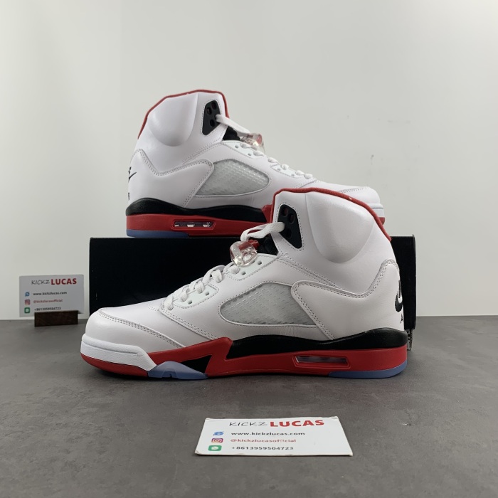 Air Jordan 5 Retro Fire Red Black Tongue  136027-120