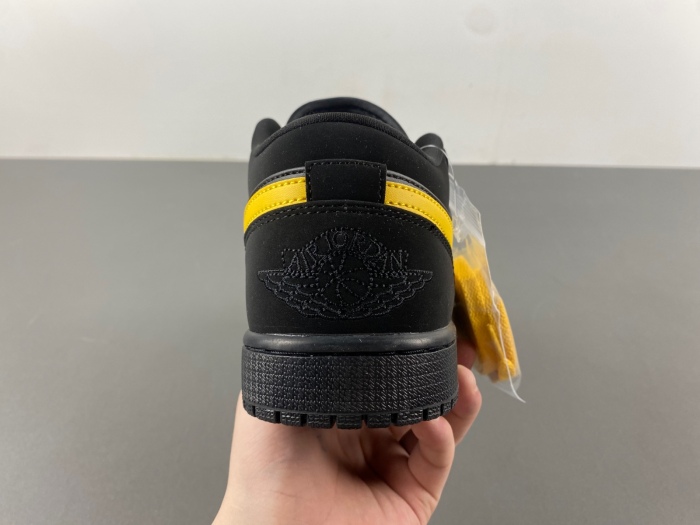 Air Jordan 1 Low Black Gold Swoosh 553558-071