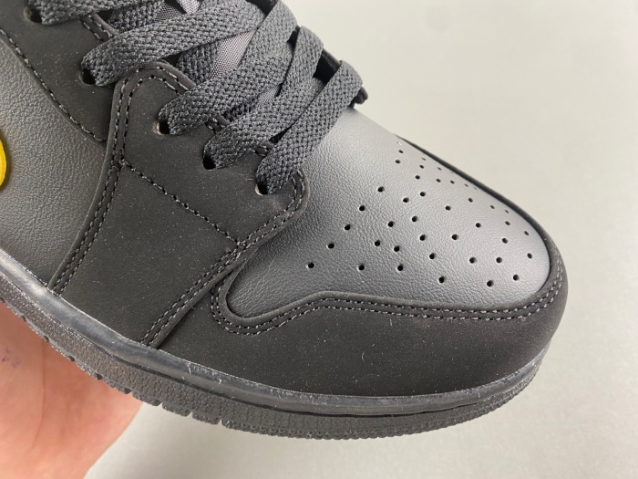 Air Jordan 1 Low Black Gold Swoosh 553558-071