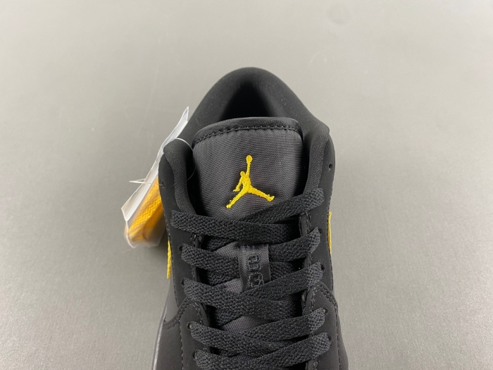 Air Jordan 1 Low Black Gold Swoosh 553558-071