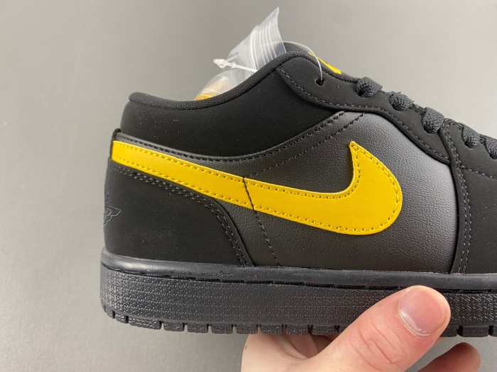 Air Jordan 1 Low Black Gold Swoosh 553558-071