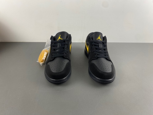 Air Jordan 1 Low Black Gold Swoosh 553558-071