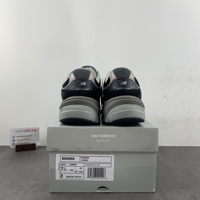 New Balance 990v6 MiUSA Black Grey White  M990BK6