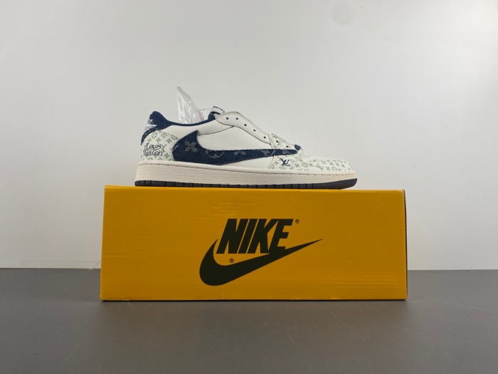 Air Jordan 1 Low Travis Scott L*V White Blue SJ2968-004