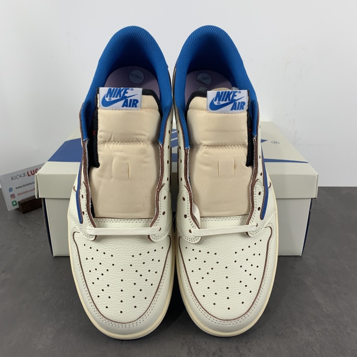 Air Jordan 1 Retro Low OG SP Fragment x Travis Scott Sail Military Blue
