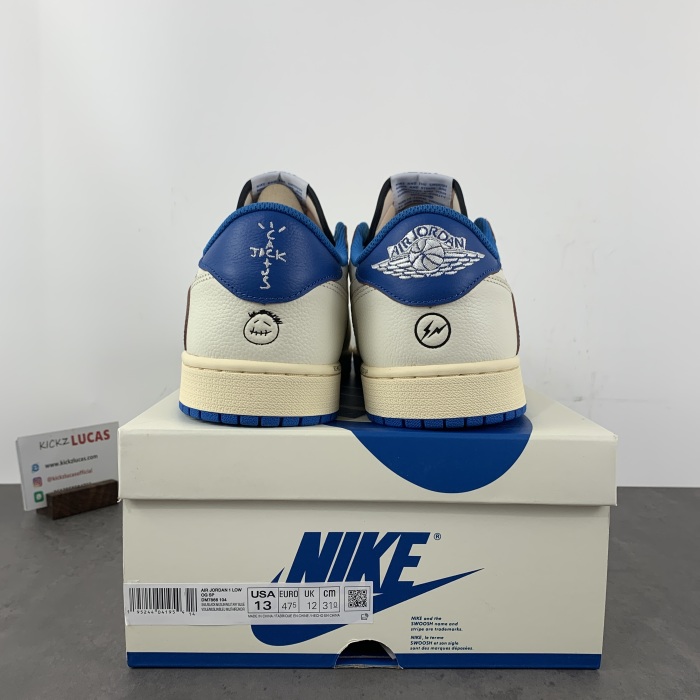 Air Jordan 1 Retro Low OG SP Fragment x Travis Scott Sail Military Blue