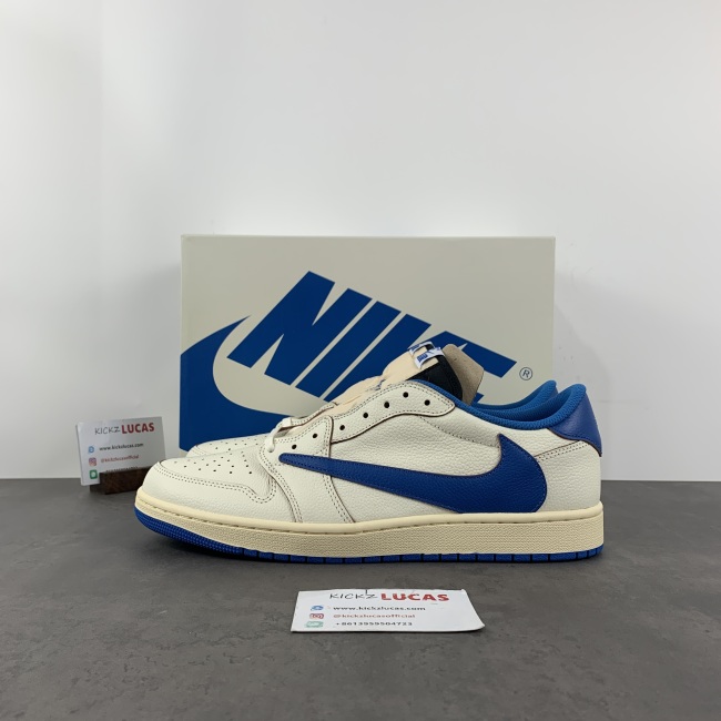 Air Jordan 1 Retro Low OG SP Fragment x Travis Scott Sail Military Blue