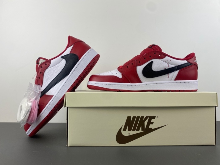 Air Jordan 1 Retro Low OG SP Travis Scott Red White DM7866-101