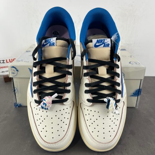 Air Jordan 1 Retro Low OG SP Fragment x Travis Scott Sail Military Blue  DM7866-104